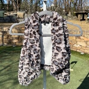 Faux Snow Leopard Girls Shrug